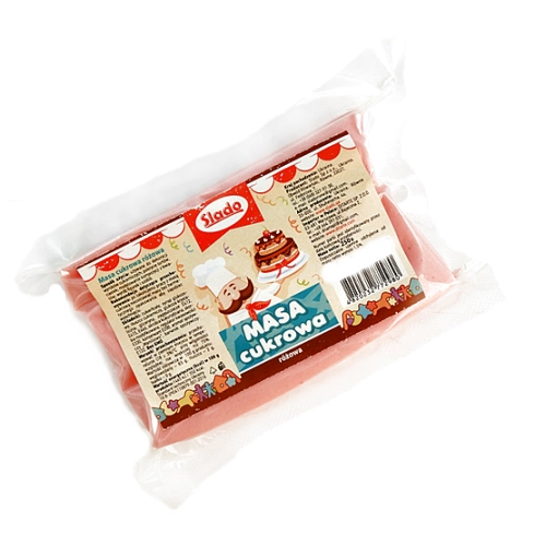 Masa cukrowa lukier plastyczny do dekoracji tortu ciast urodziny kolor różowy 250g